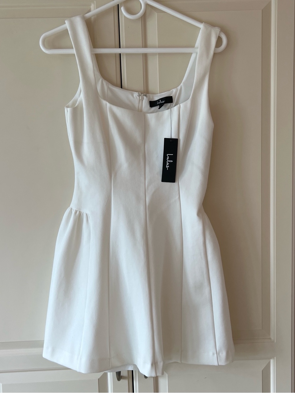 Lulu's White Scoop-Neck Mini Dress